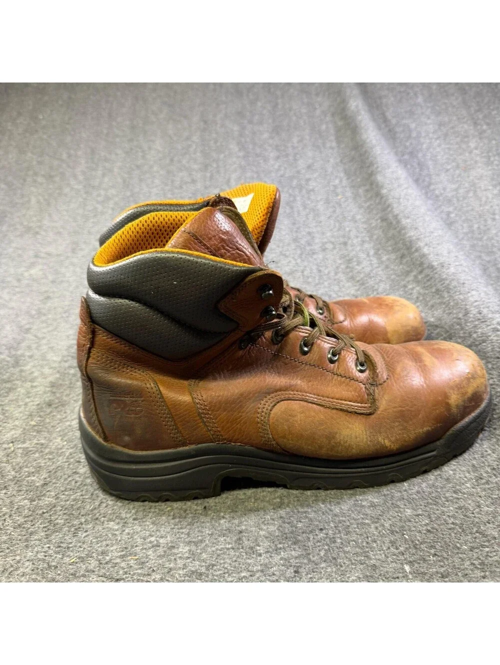 Timberland PRO TiTAN Work Boots Mens Size 13W Brown Leather Safety Toe 26063